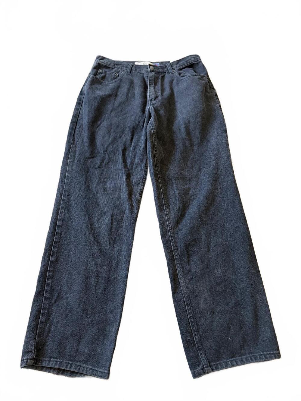 Vintage Bugle Boy Jeans 750 W33 L30 Black Wide Leg Baggy Denim 90s
